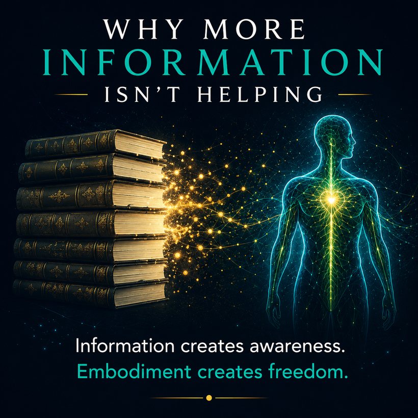 Why more information isn't helping: information creates awareness, embodiment creates freedom.